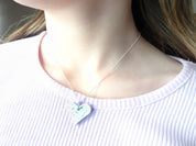 Modern Sparkling White Stone Heart Necklace