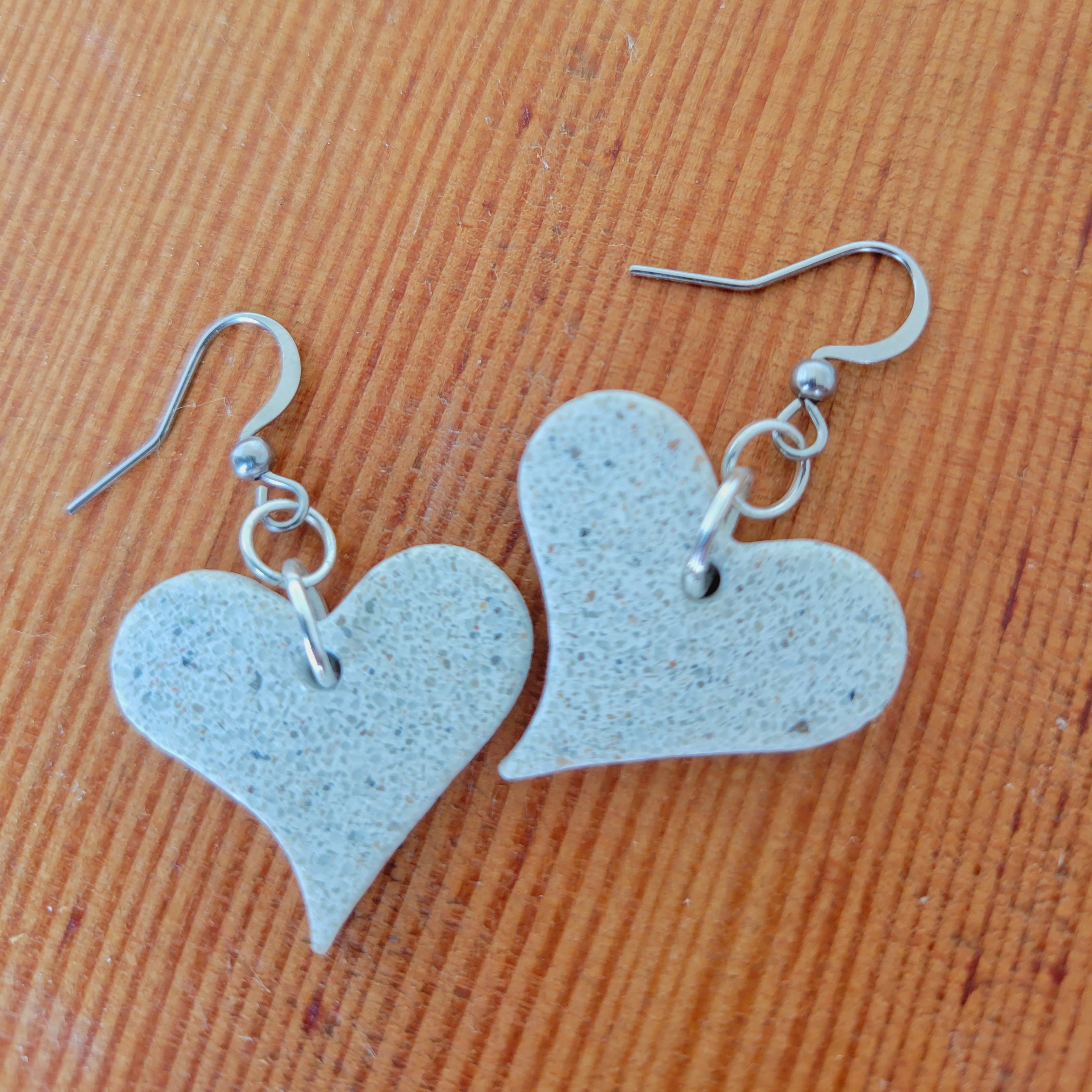 Sparkling White Sandstone Earrings with Pointed Tips, Silver Rings, and 316 Stainless Steel Hooks - Elegant Jewelry Pair
