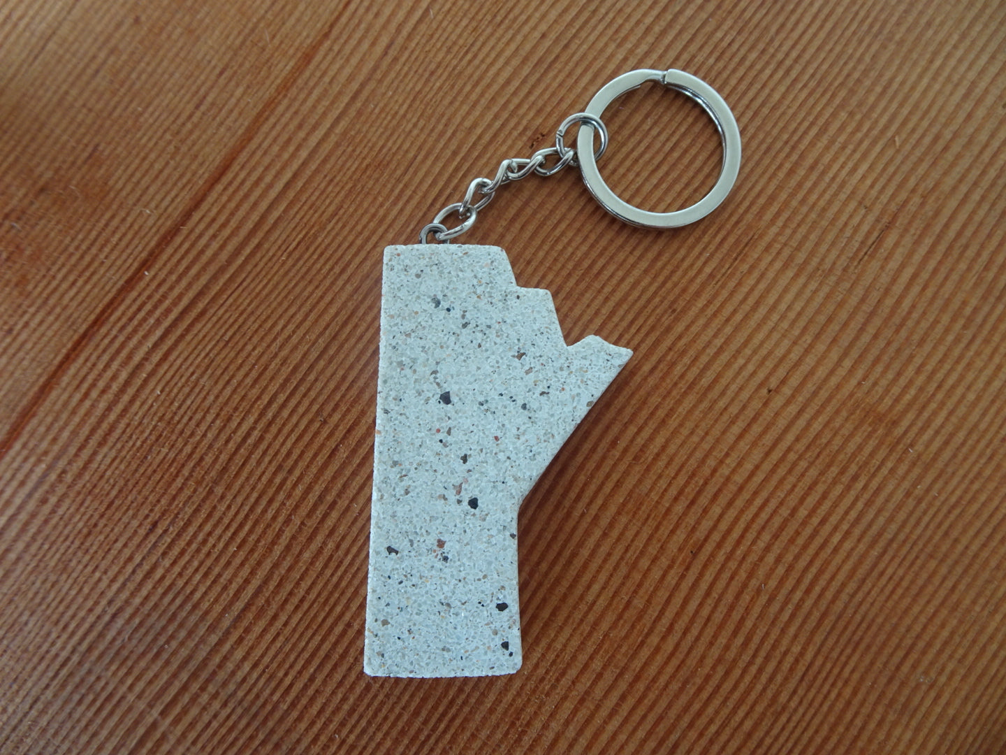 Manitoba Shape Stone Keychain