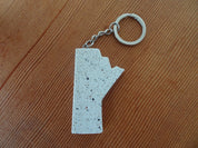 Manitoba Shape Stone Keychain