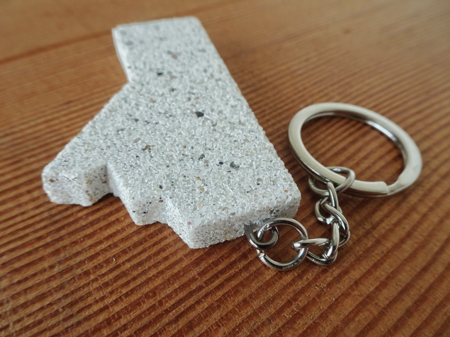 Manitoba Shape Stone Keychain