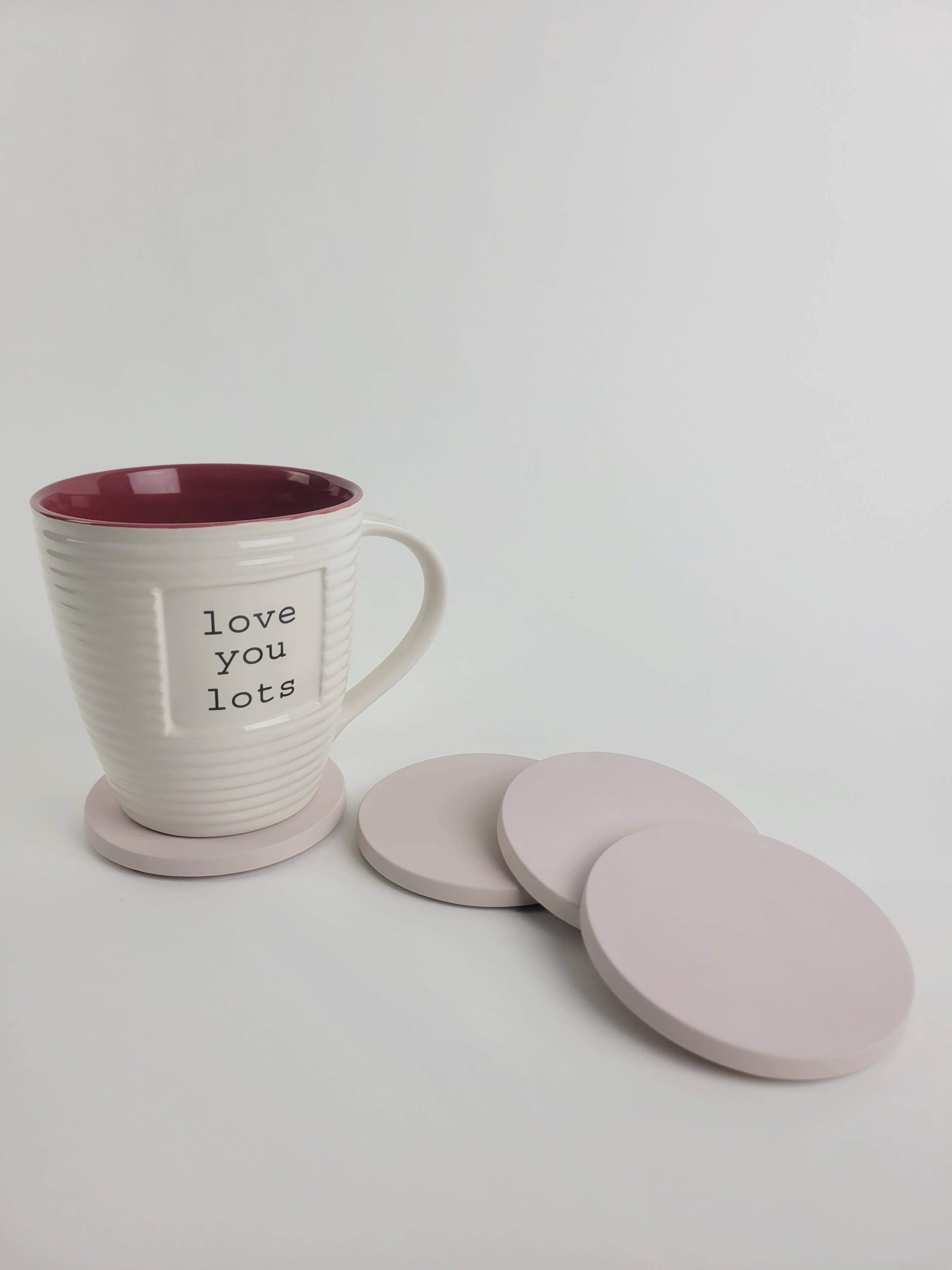 Chic Smooth Round | Pastel Pink Concrete Coasters
