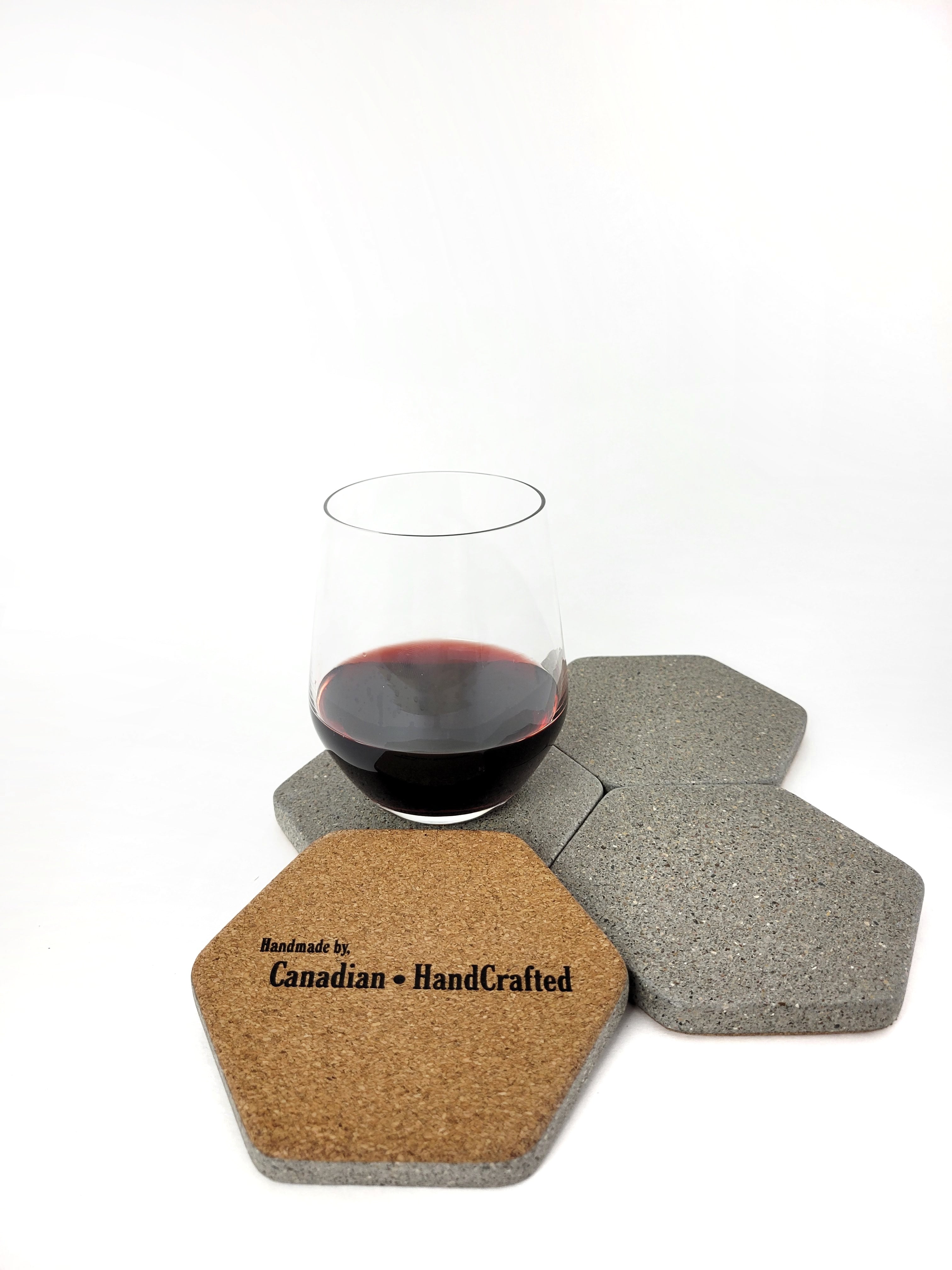 Grey Hexagon | Sandstone Coasters Set