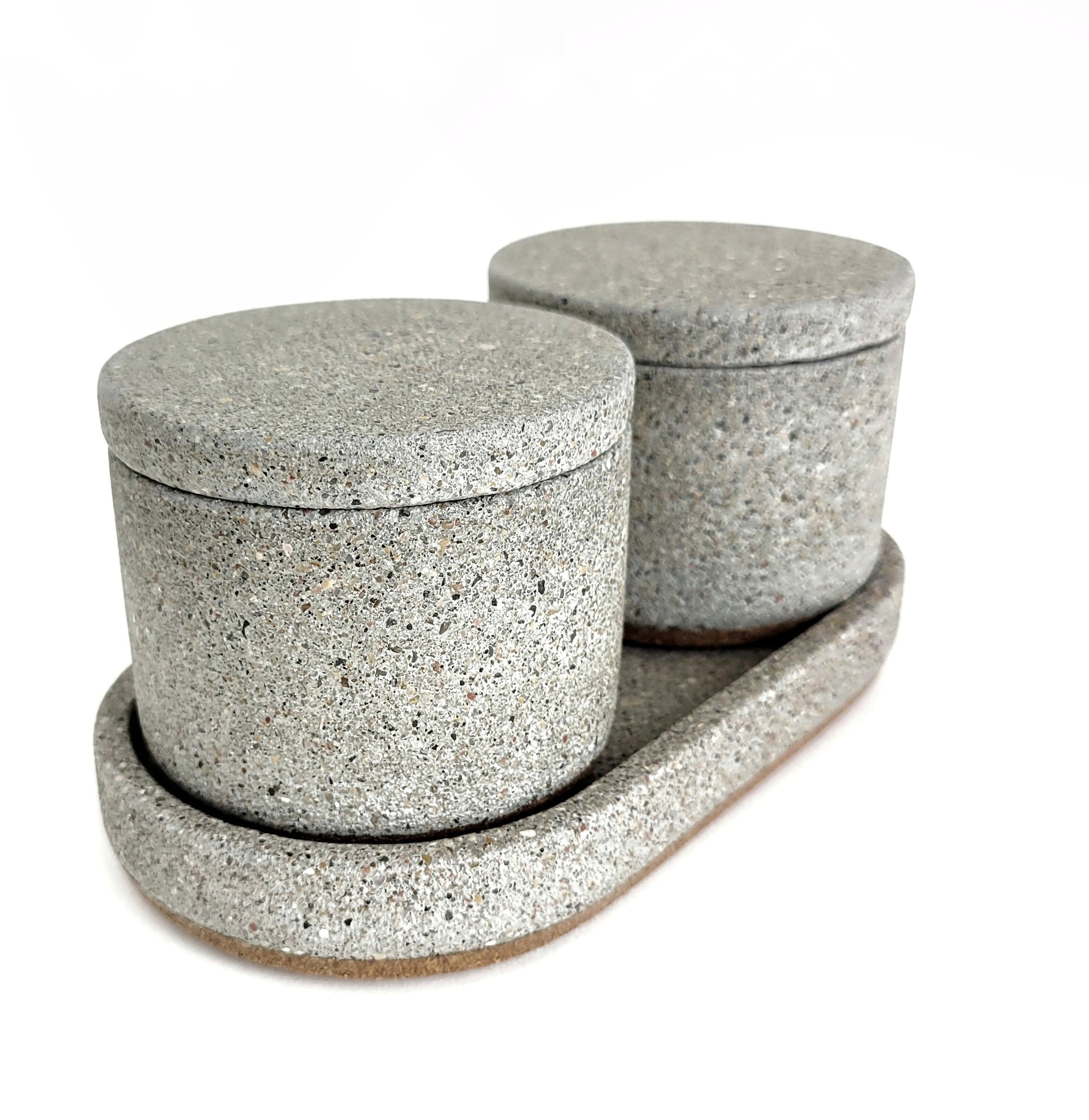 Sandstone Salt and Pepper cellar, Minimalist seasoning pot