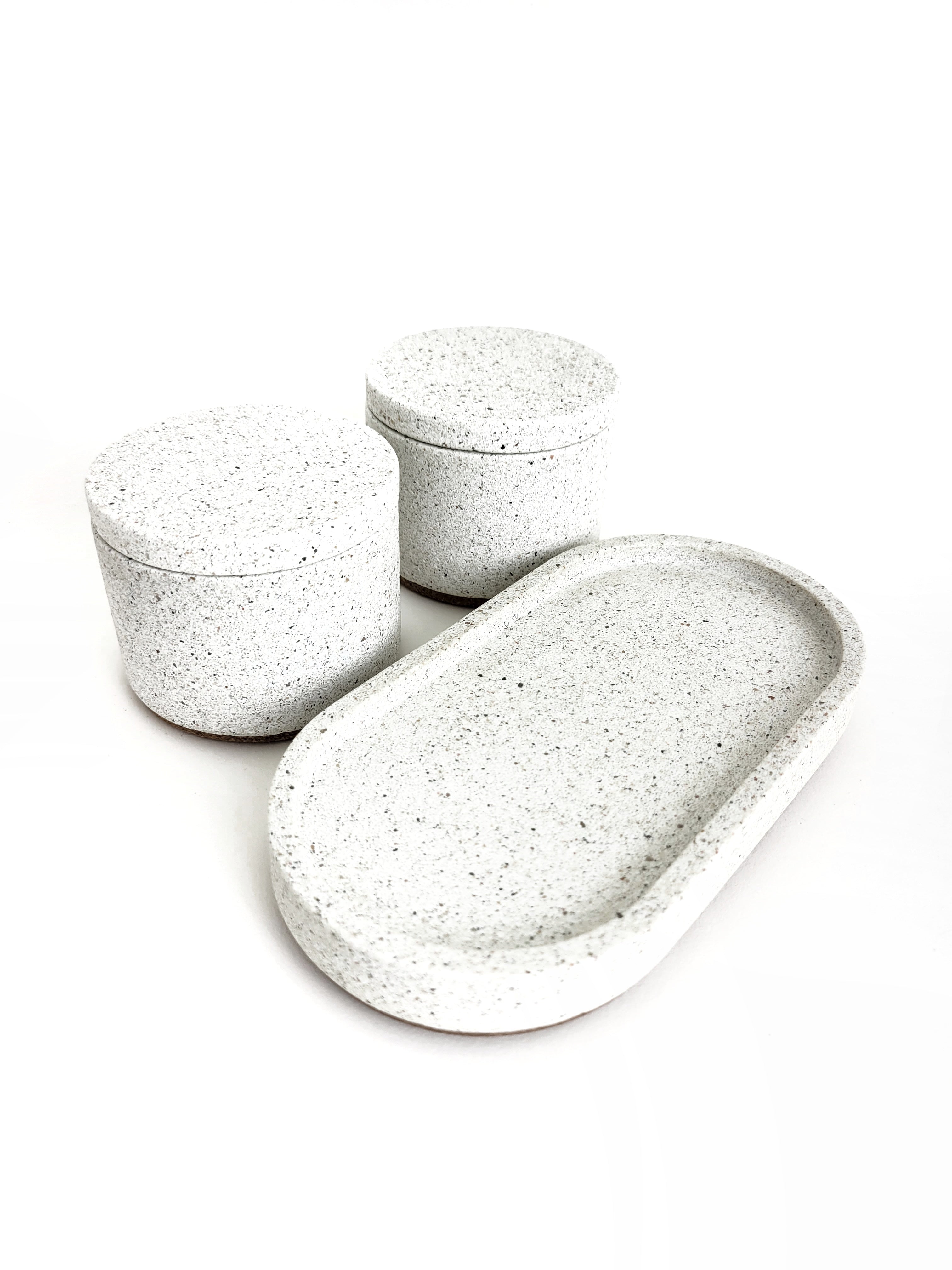 Sandstone Salt and Pepper cellar, Minimalist seasoning pot