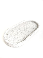 Sparkling White Sandstone Tray for Soap Dispenser/Hand Sanitizer Bottle - Chic Bathroom Organizer Accessory