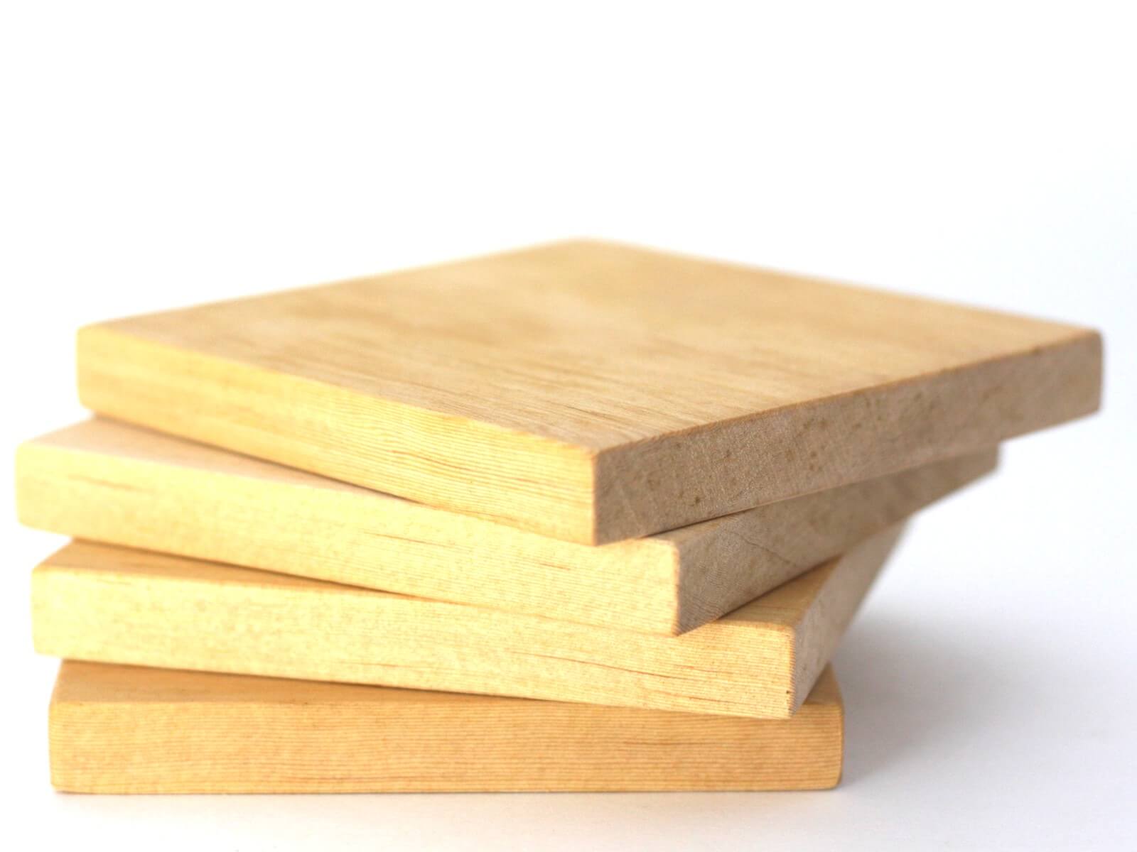 Minimalist Old Growth Wood Coasters set of (4) - Canadian HandCrafted
