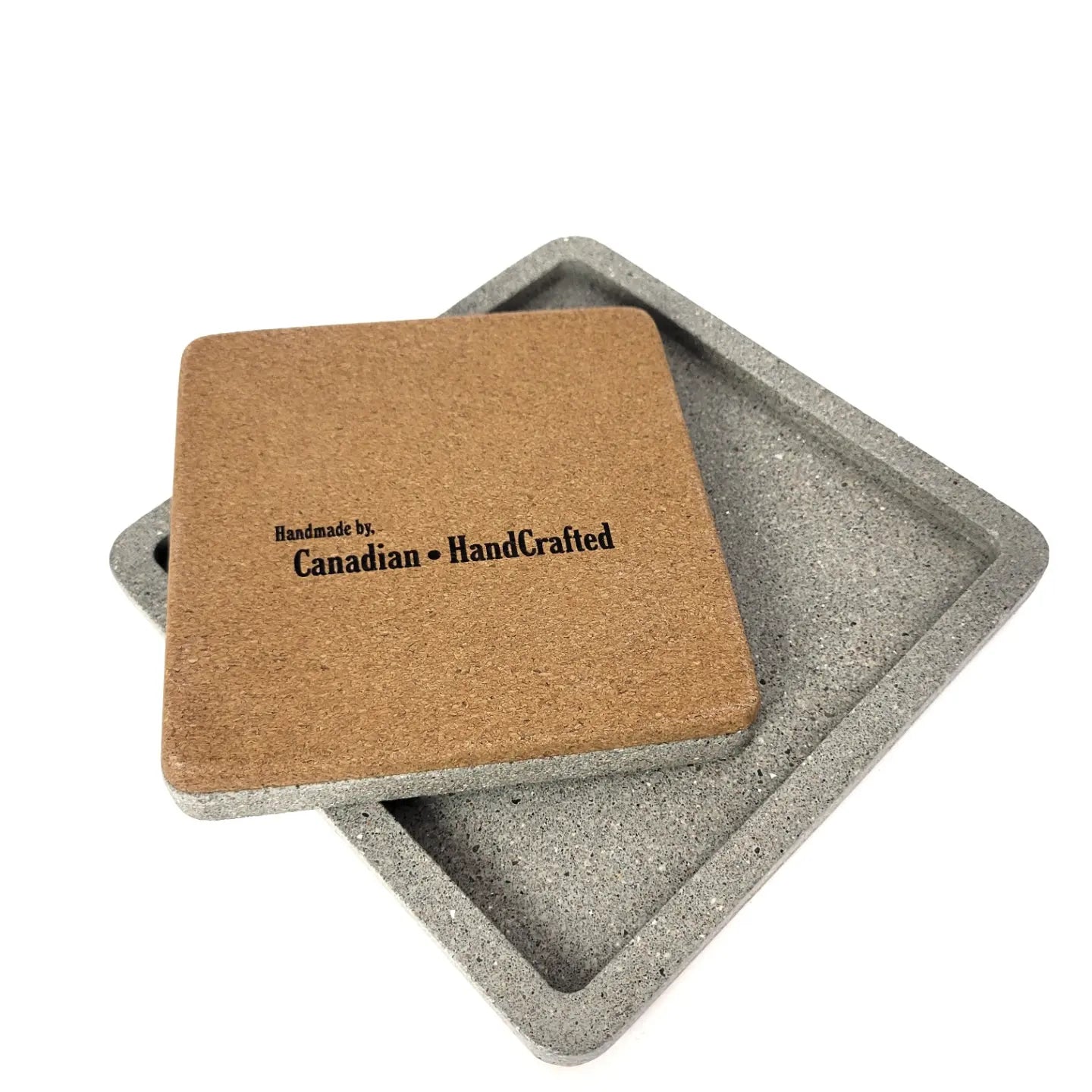 Square Sandstone tray catchall set of (2)