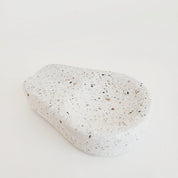 White sandstone spoon rest, terrazzo stone. 
